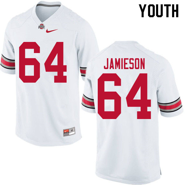 Ohio State Buckeyes Jack Jamieson Youth #64 White Authentic Stitched College Football Jersey